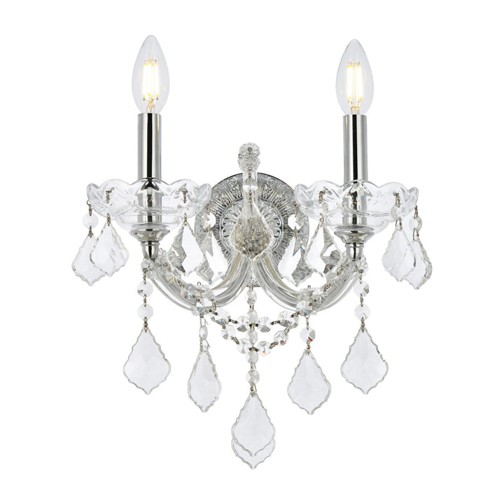 Maria Theresa Crystal Wall Sconce in Chrome by Elegant
