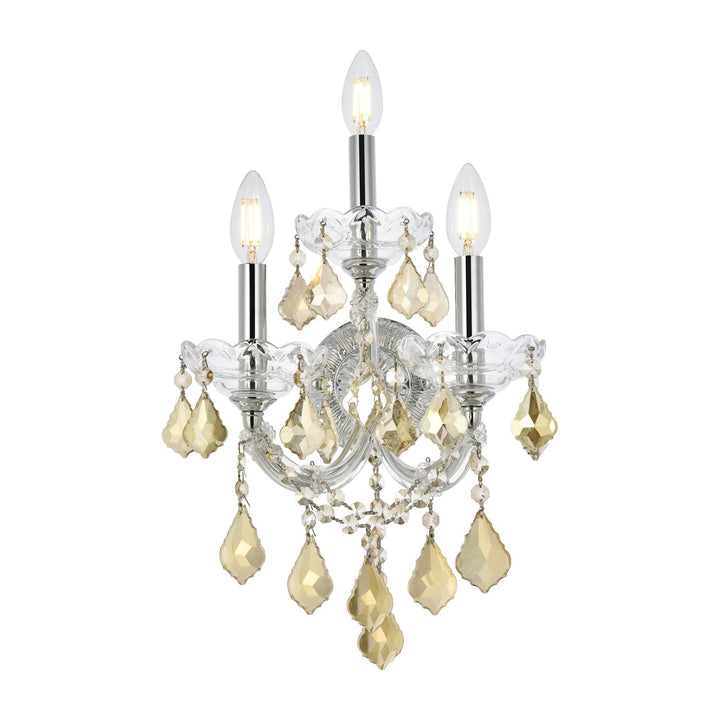 Maria Theresa Crystal Wall Sconce in Chrome by Elegant