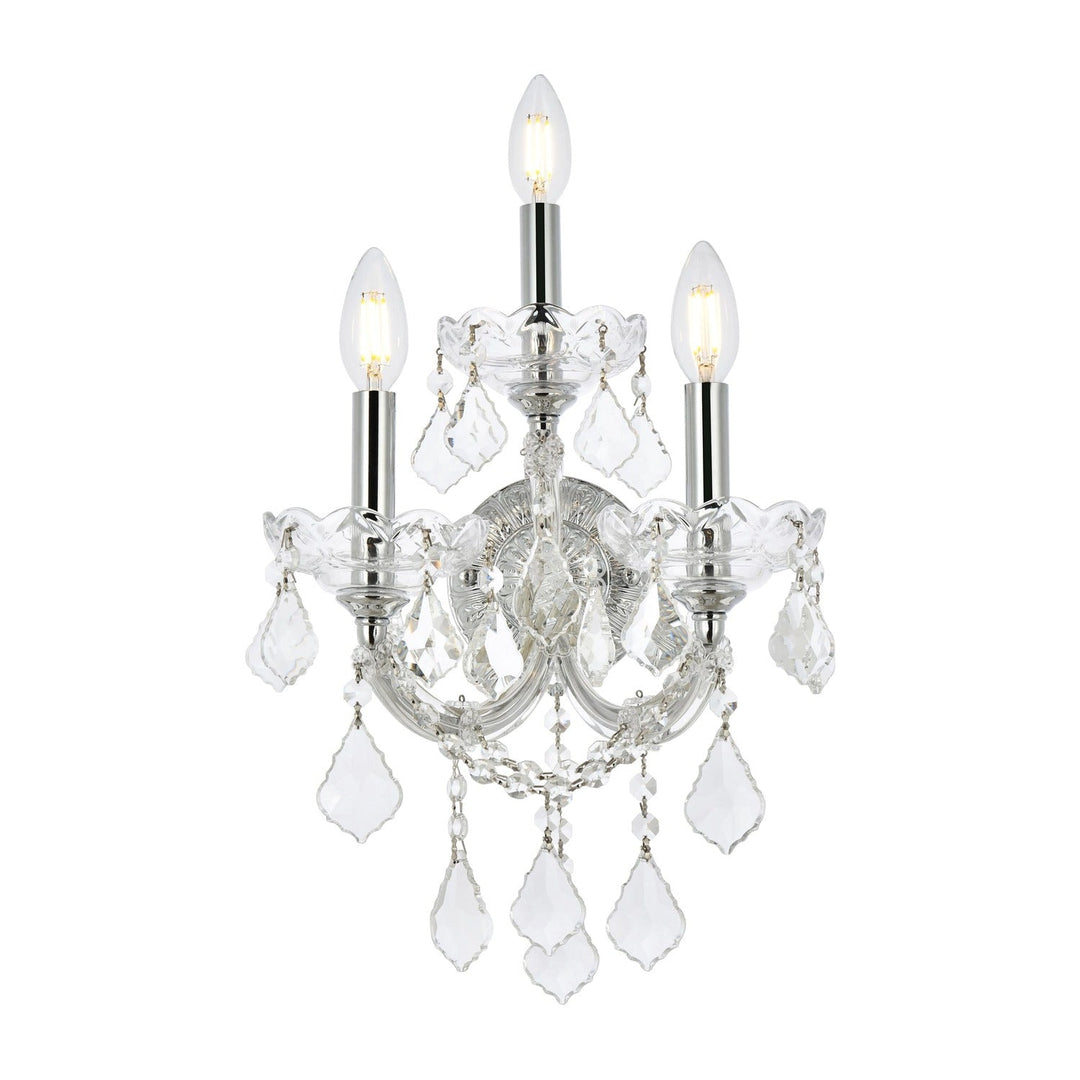 Maria Theresa Crystal Wall Sconce in Chrome by Elegant