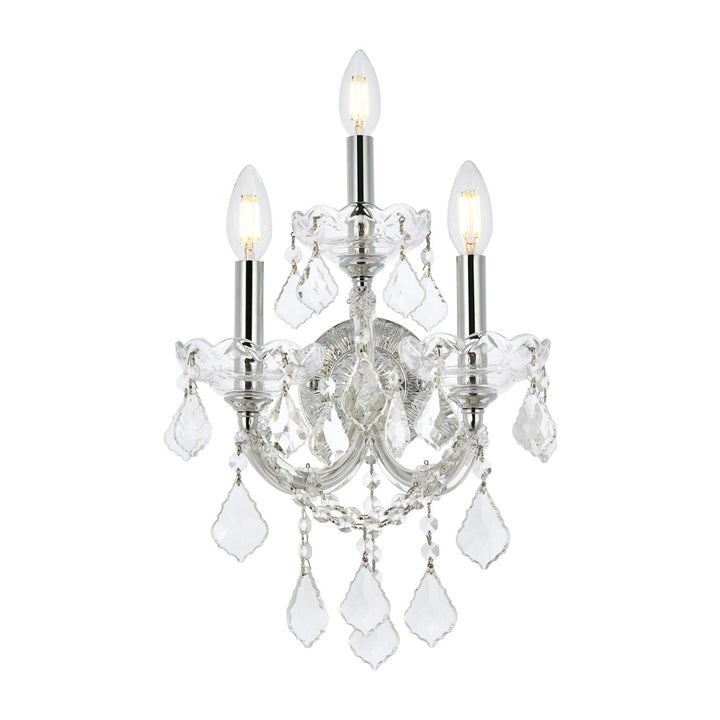 Maria Theresa Crystal Wall Sconce in Chrome by Elegant