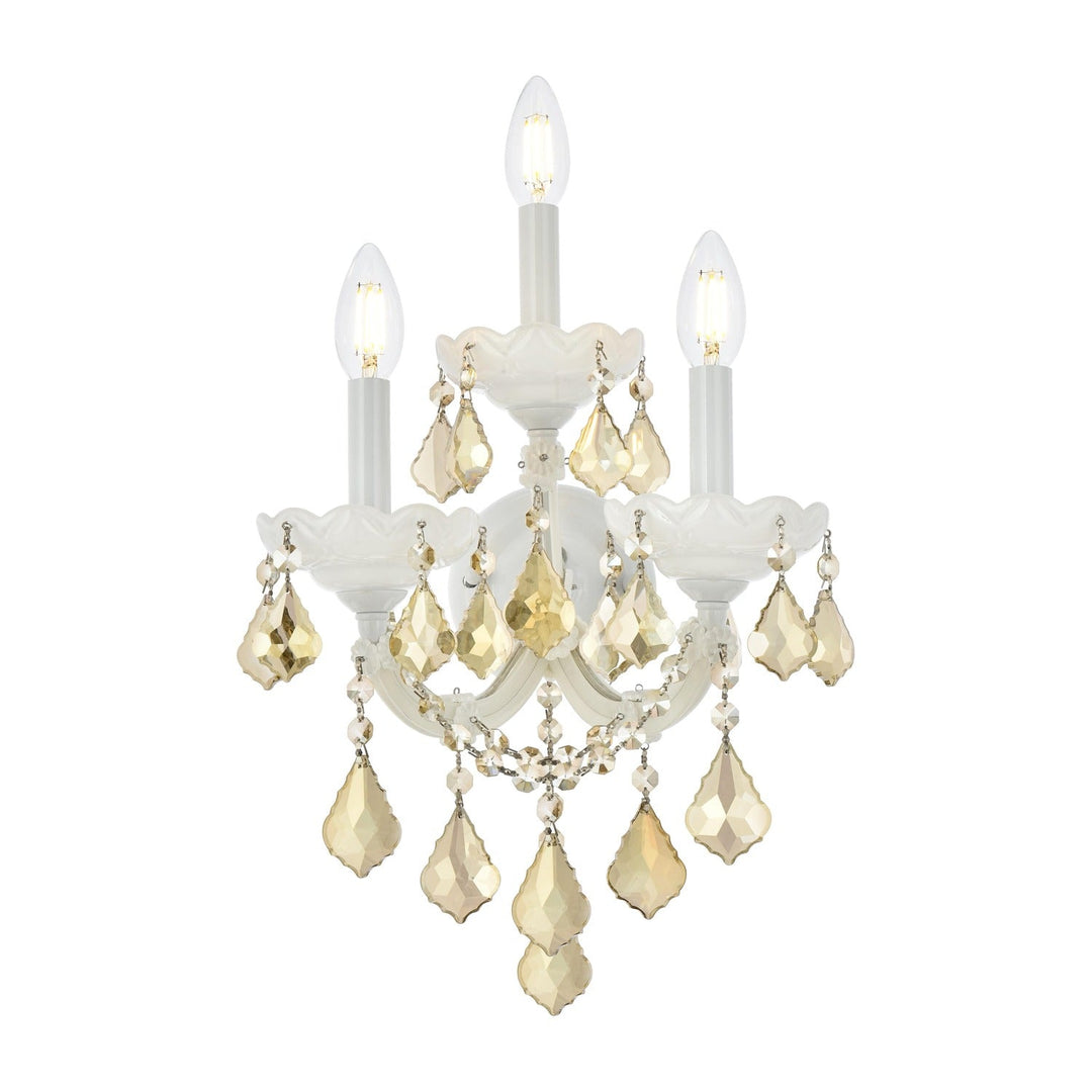Maria Theresa Crystal Wall Sconce in White by Elegant