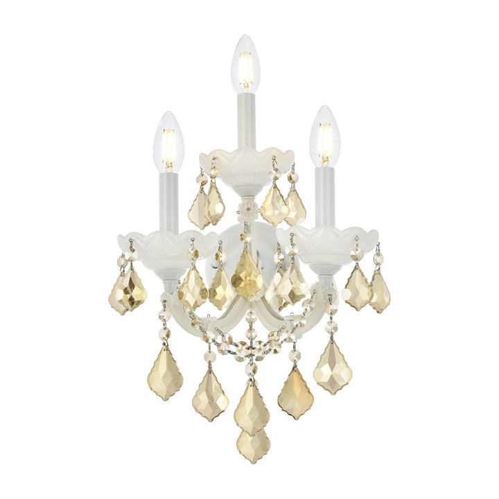 Maria Theresa Crystal Wall Sconce in White by Elegant
