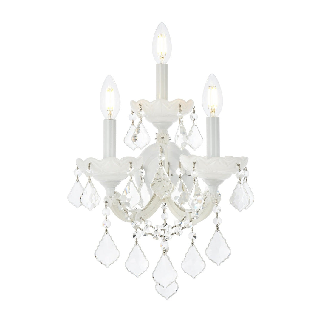 Maria Theresa Crystal Wall Sconce in White by Elegant