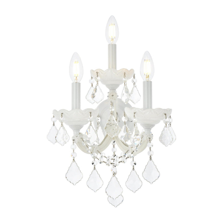 Maria Theresa Crystal Wall Sconce in White by Elegant