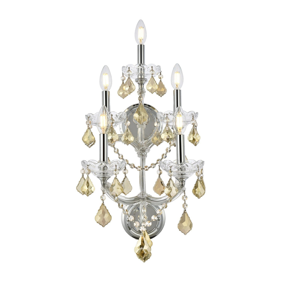 Maria Theresa Crystal Wall Sconce in Chrome by Elegant