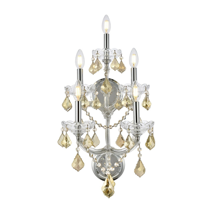 Maria Theresa Crystal Wall Sconce in Chrome by Elegant