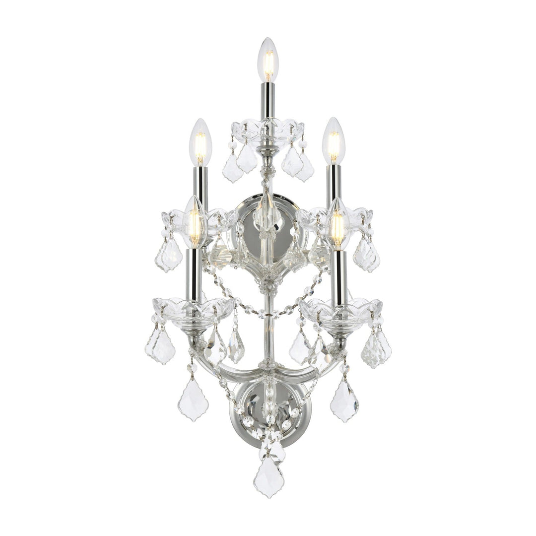 Maria Theresa Crystal Wall Sconce in Chrome by Elegant