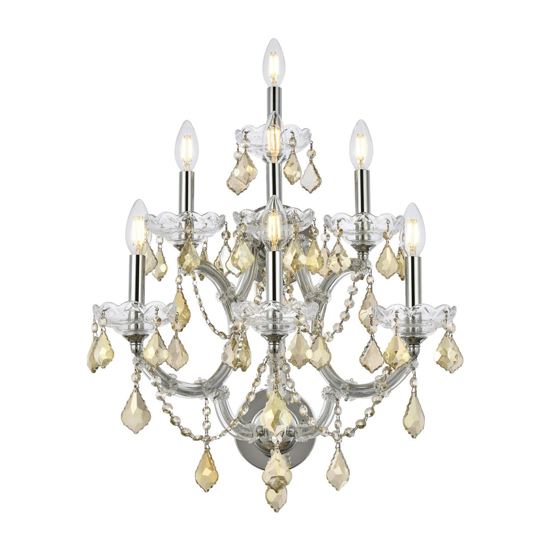 Maria Theresa Crystal Wall Sconce in Chrome by Elegant