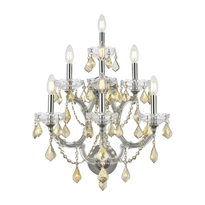 Maria Theresa Crystal Wall Sconce in Chrome by Elegant
