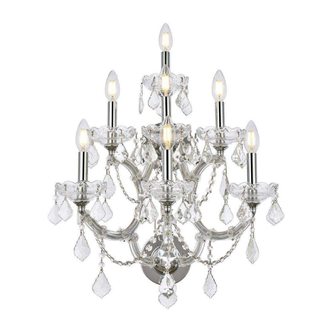 Maria Theresa Crystal Wall Sconce in Chrome by Elegant