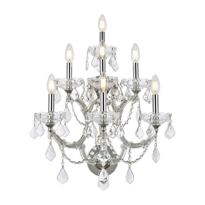 Maria Theresa Crystal Wall Sconce in Chrome by Elegant