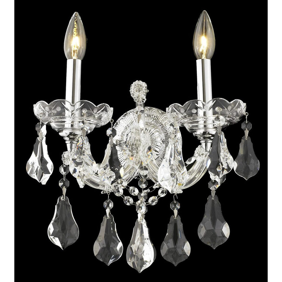 Maria Theresa Crystal Wall Sconce (2801) in Chrome by Elegant