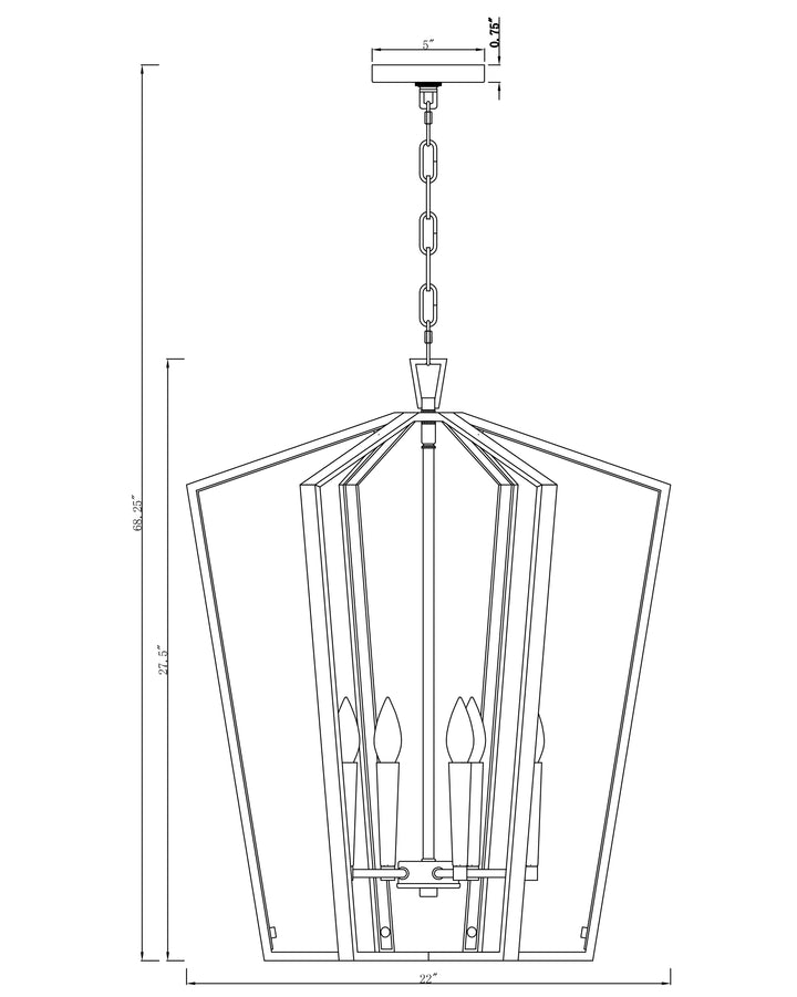 Melrose Pendant dimensions diagram