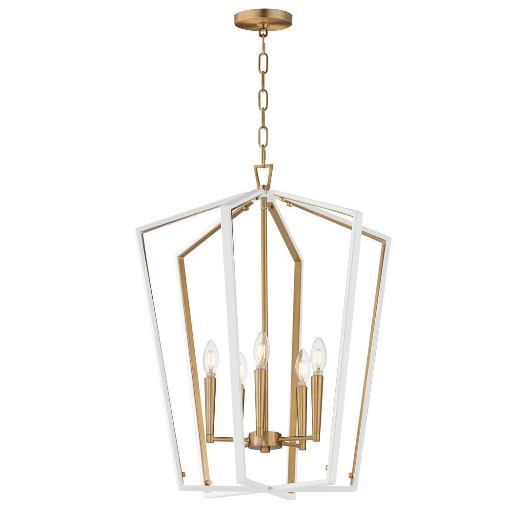 Melrose Pendant White / Natural Aged Brass