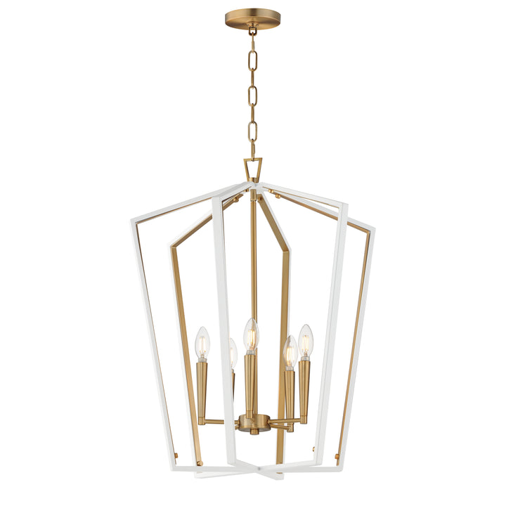 Melrose Pendant White / Natural Aged Brass