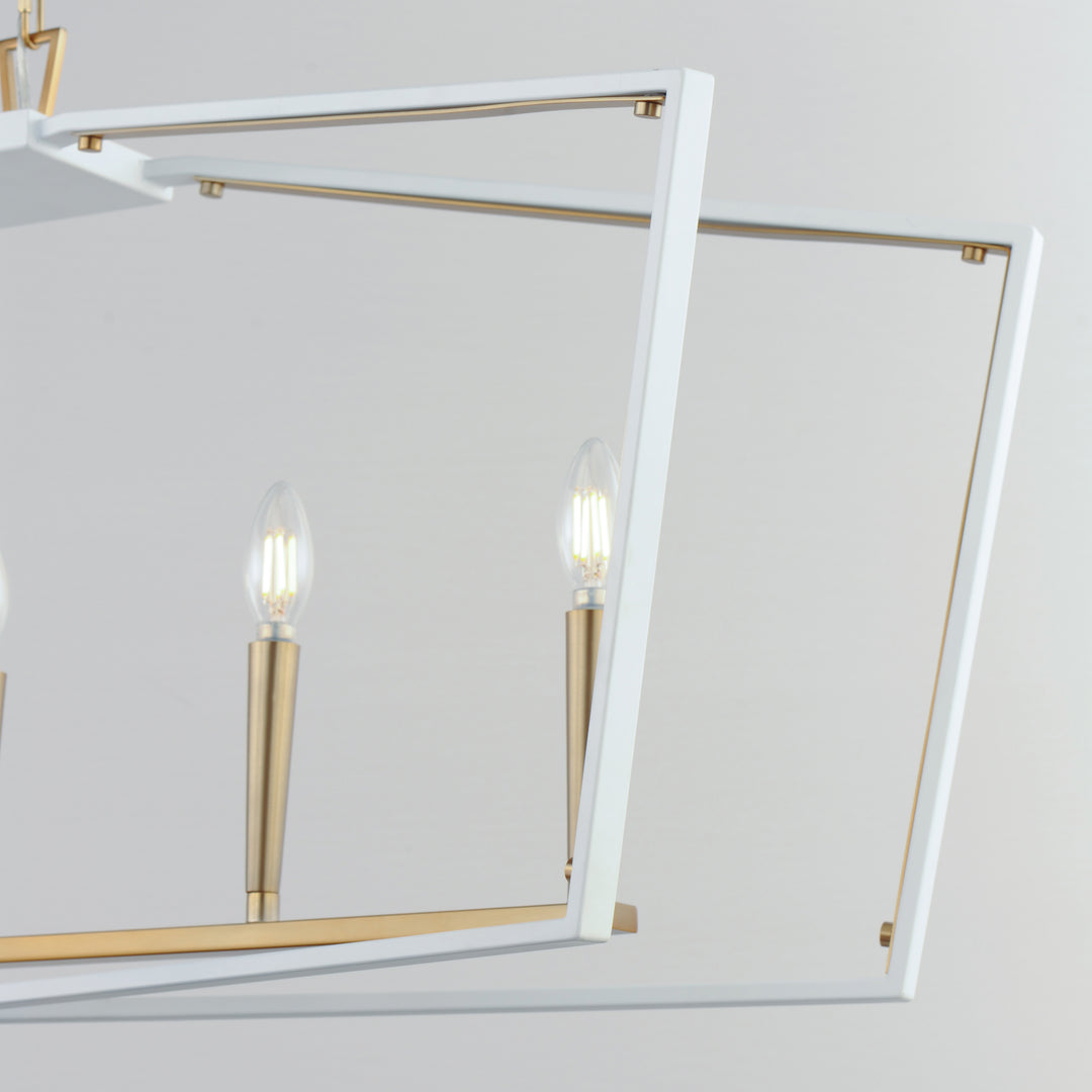 Melrose 6-Light Linear Pendant White / Natural Aged Brass alternate view