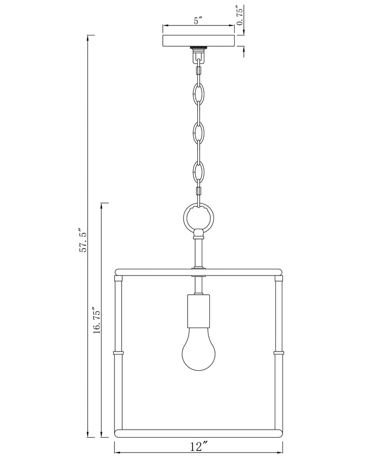 Soho 1-Light Pendant dimensions diagram
