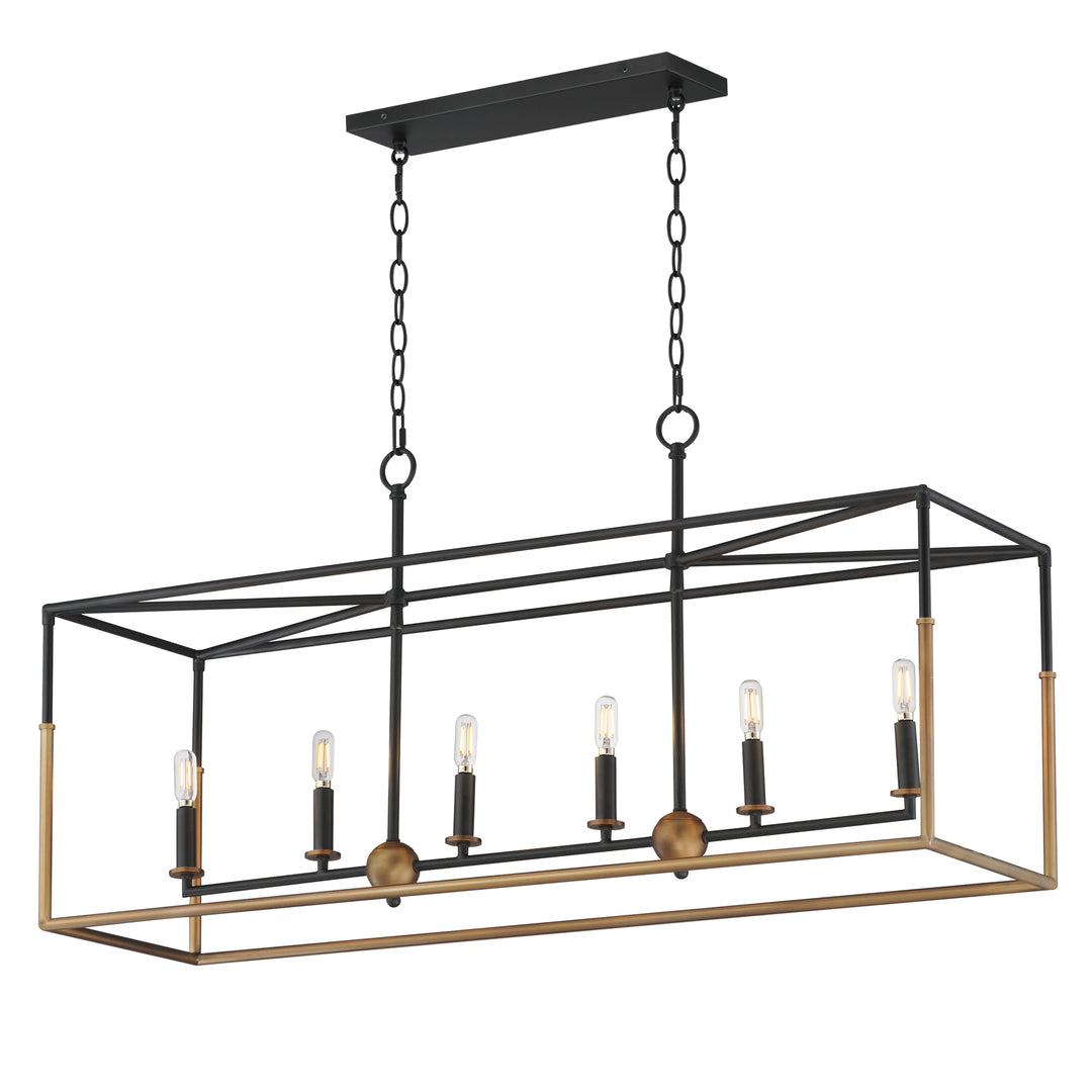 Soho 6-Light Linear Pendant BKWBR