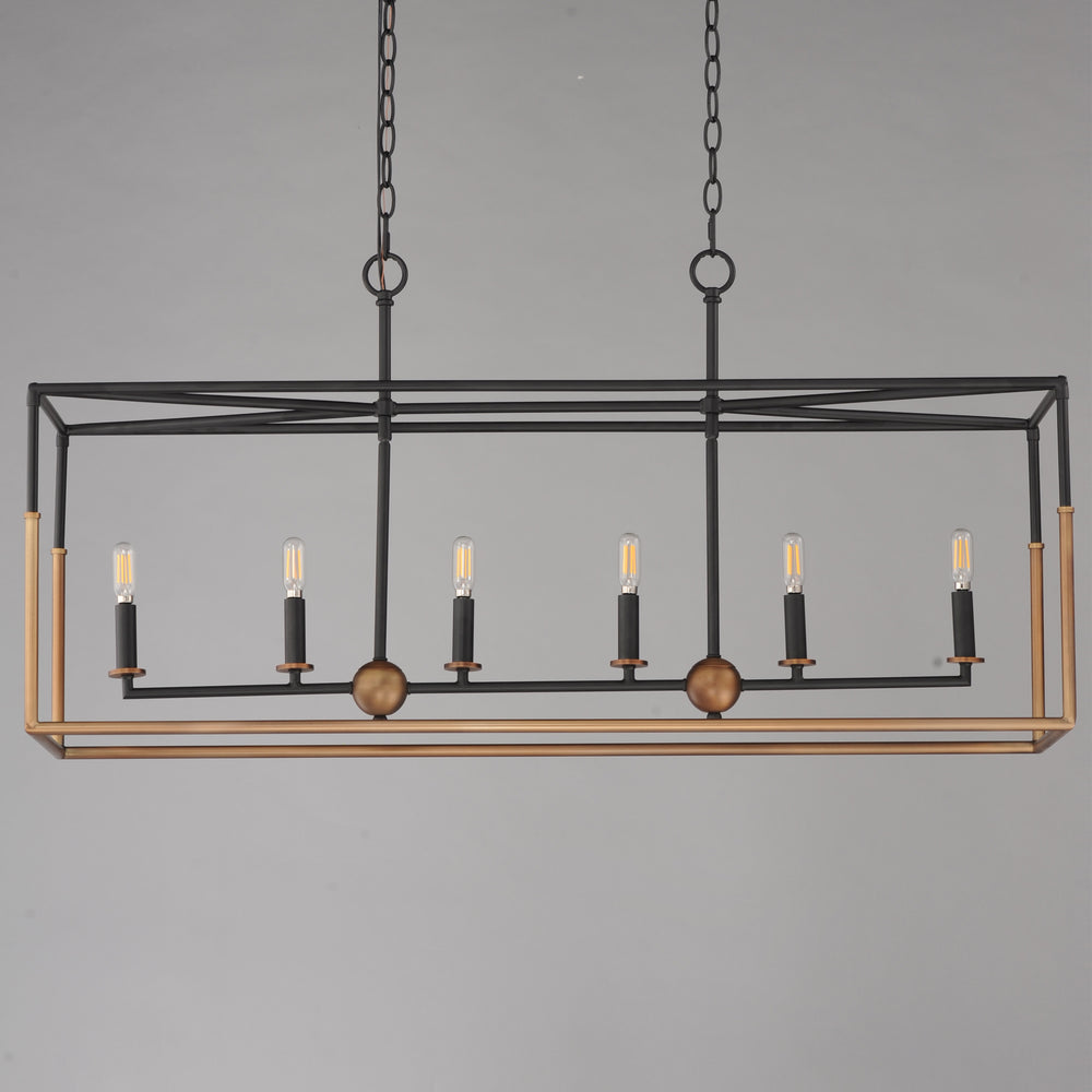 Soho 6-Light Linear Pendant BKWBR alternate view