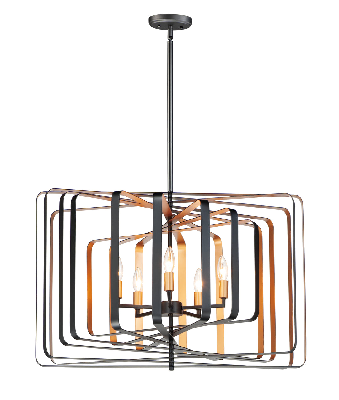 Radial 5-Light Pendant in Black with Gold by Maxim Lighting