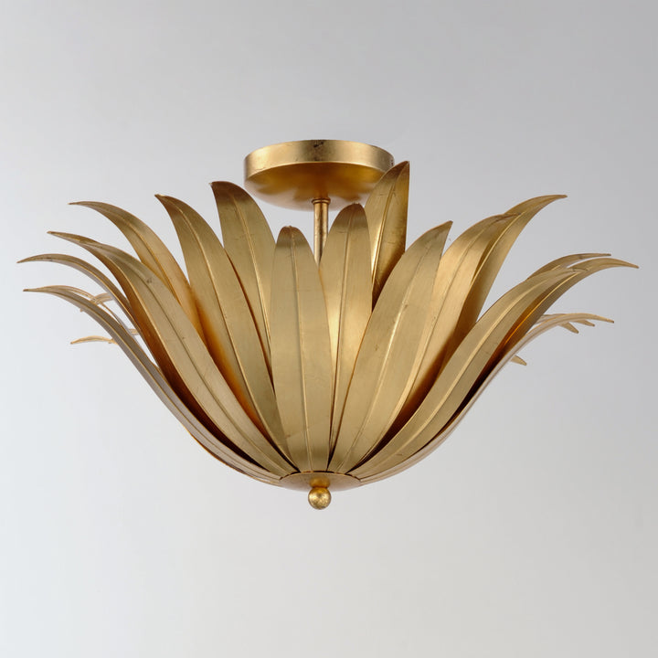 Firenze 3-Light Semi-Flush/Pendant Convertible Gold Leaf alternate view