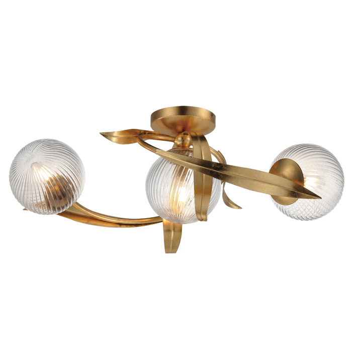 Firenze 3-Light Flush Mount Gold Leaf