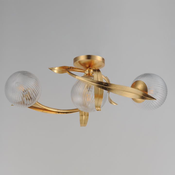 Firenze 3-Light Flush Mount Gold Leaf alternate view