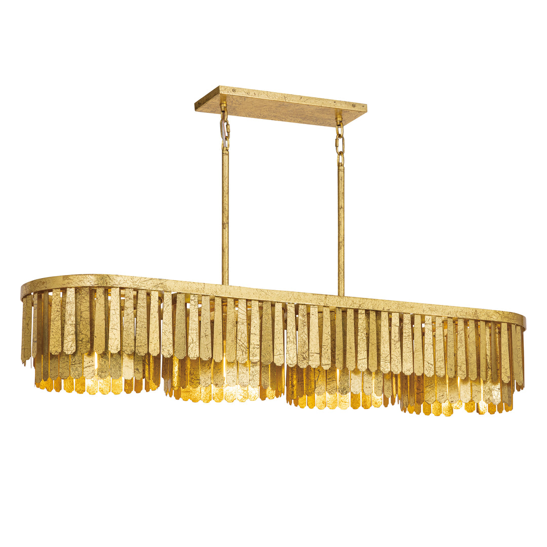 Regalia 48" Linear Chandelier Gold Leaf