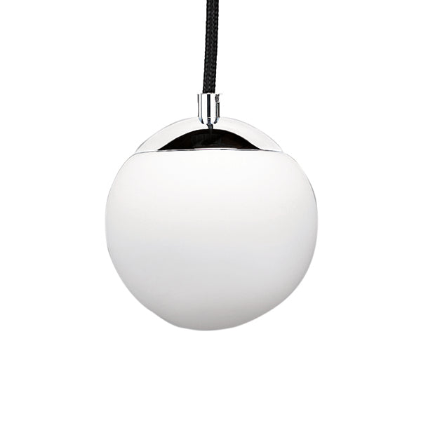 Eclipse Pendant in Polished Chrome with Opal Glass by Russell