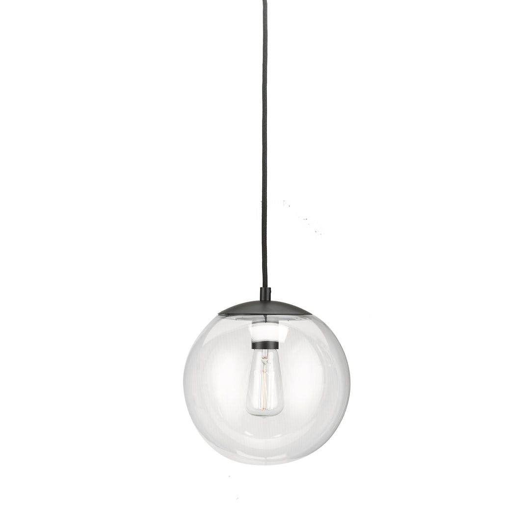 Eclipse Pendant in Black with Clear Glass by Russell