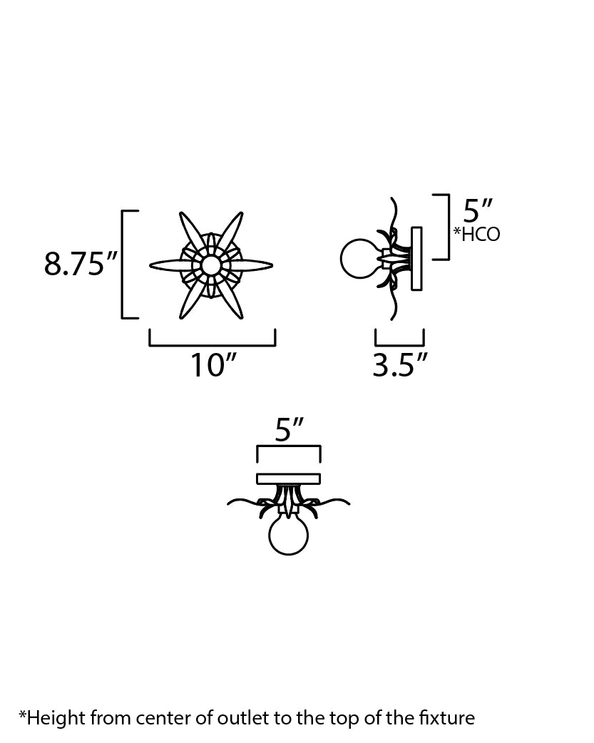 Paloma Sconce dimensions diagram