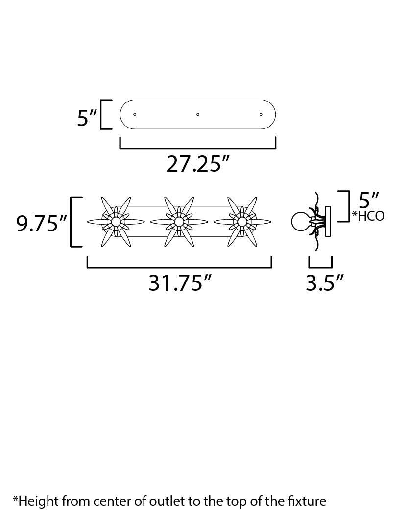 Paloma Sconce dimensions diagram