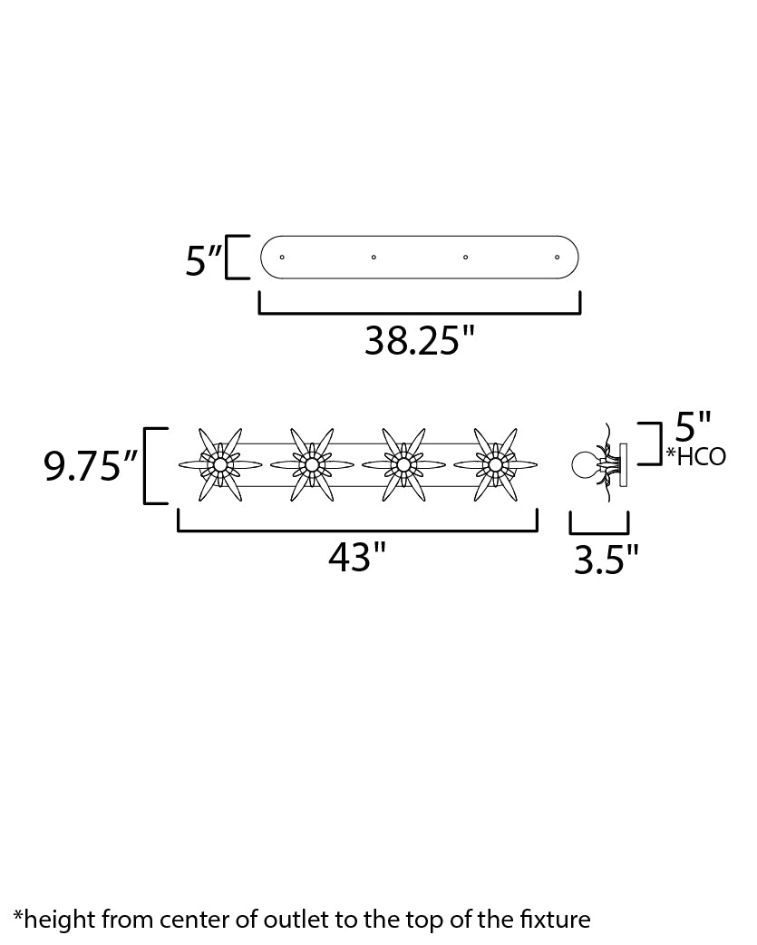 Paloma Sconce dimensions diagram