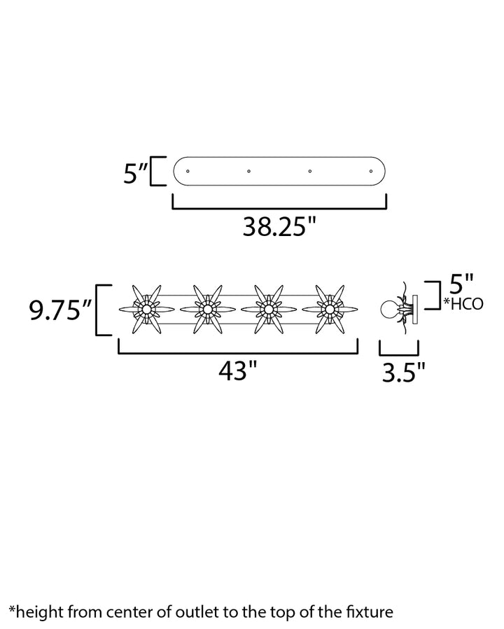 Paloma Sconce dimensions diagram