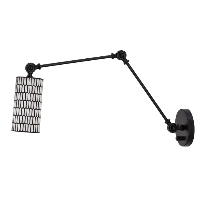 Shaka 1-Light Swing Arm Wall Sconce Black / White