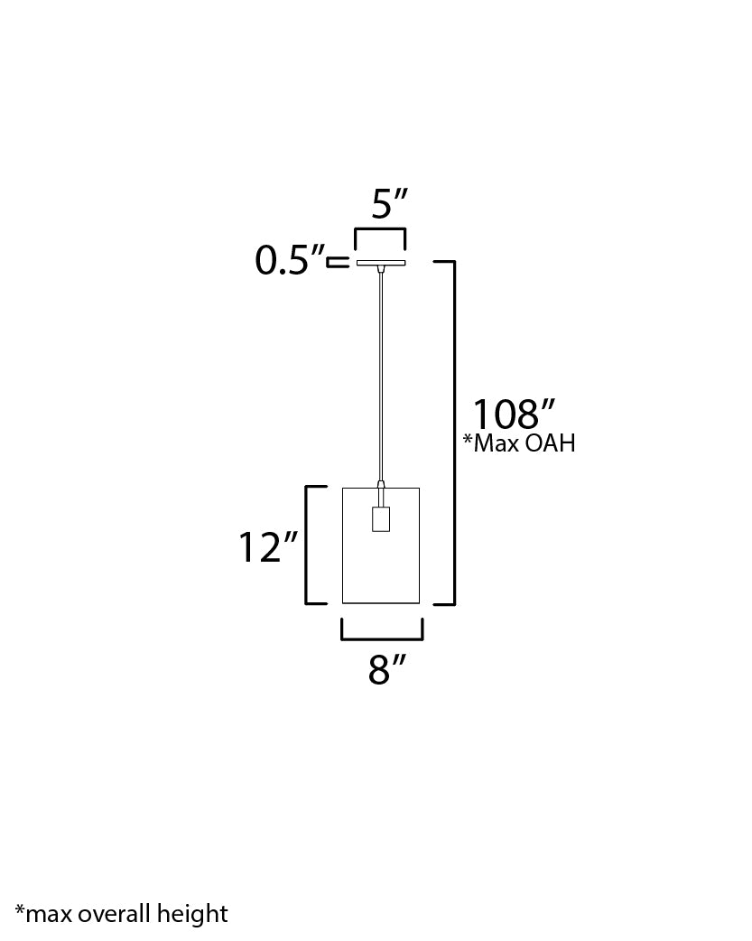 Shaka 1-Light Mini Pendant dimensions diagram