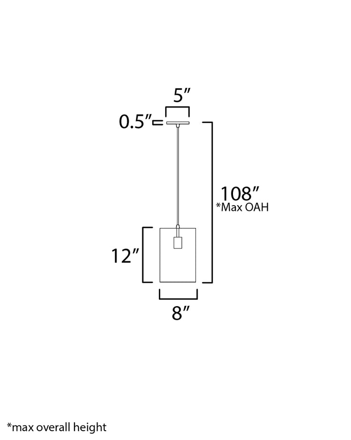 Shaka 1-Light Mini Pendant dimensions diagram
