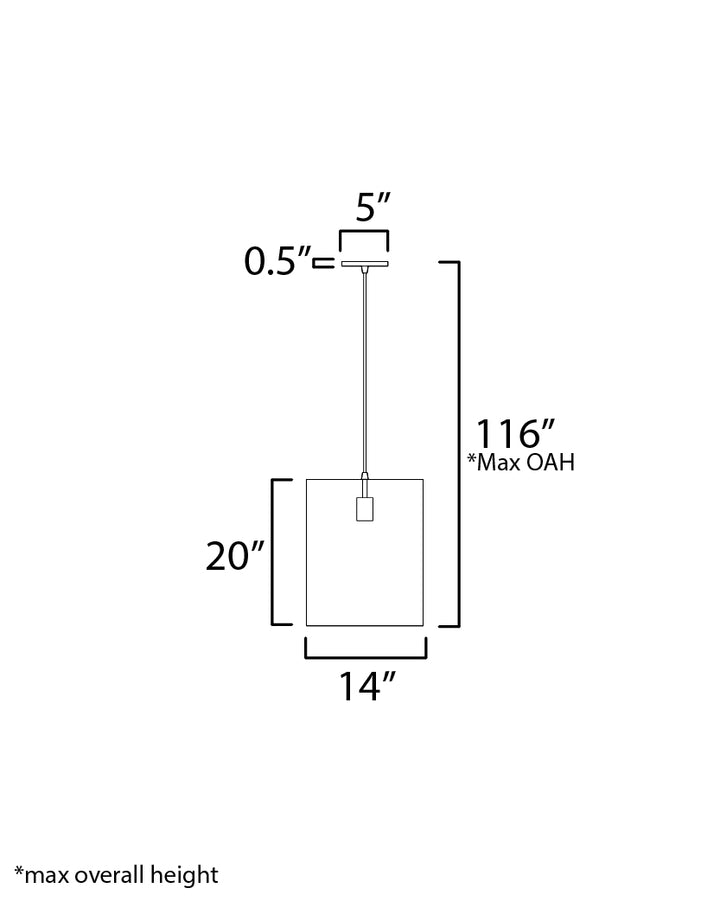 Shaka 1-Light Pendant dimensions diagram