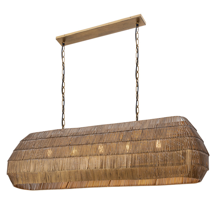 Gilda 5-Light Linear Pendant Antique Brass