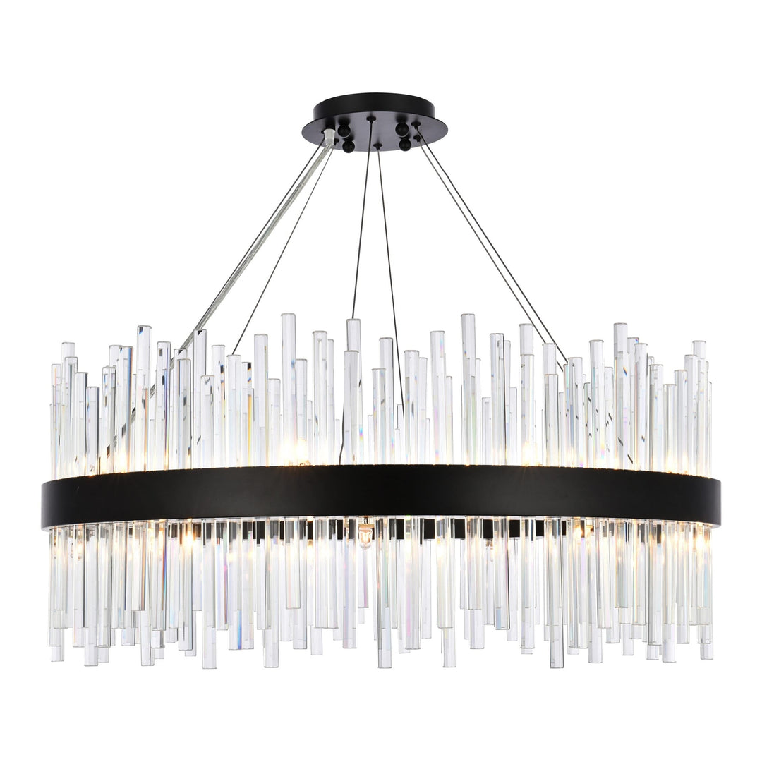 Dallas Crystal Chandelier in Black by Elegant