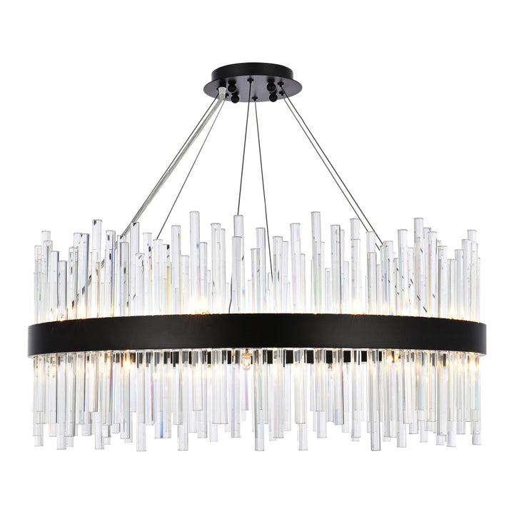 Dallas Crystal Chandelier in Black by Elegant