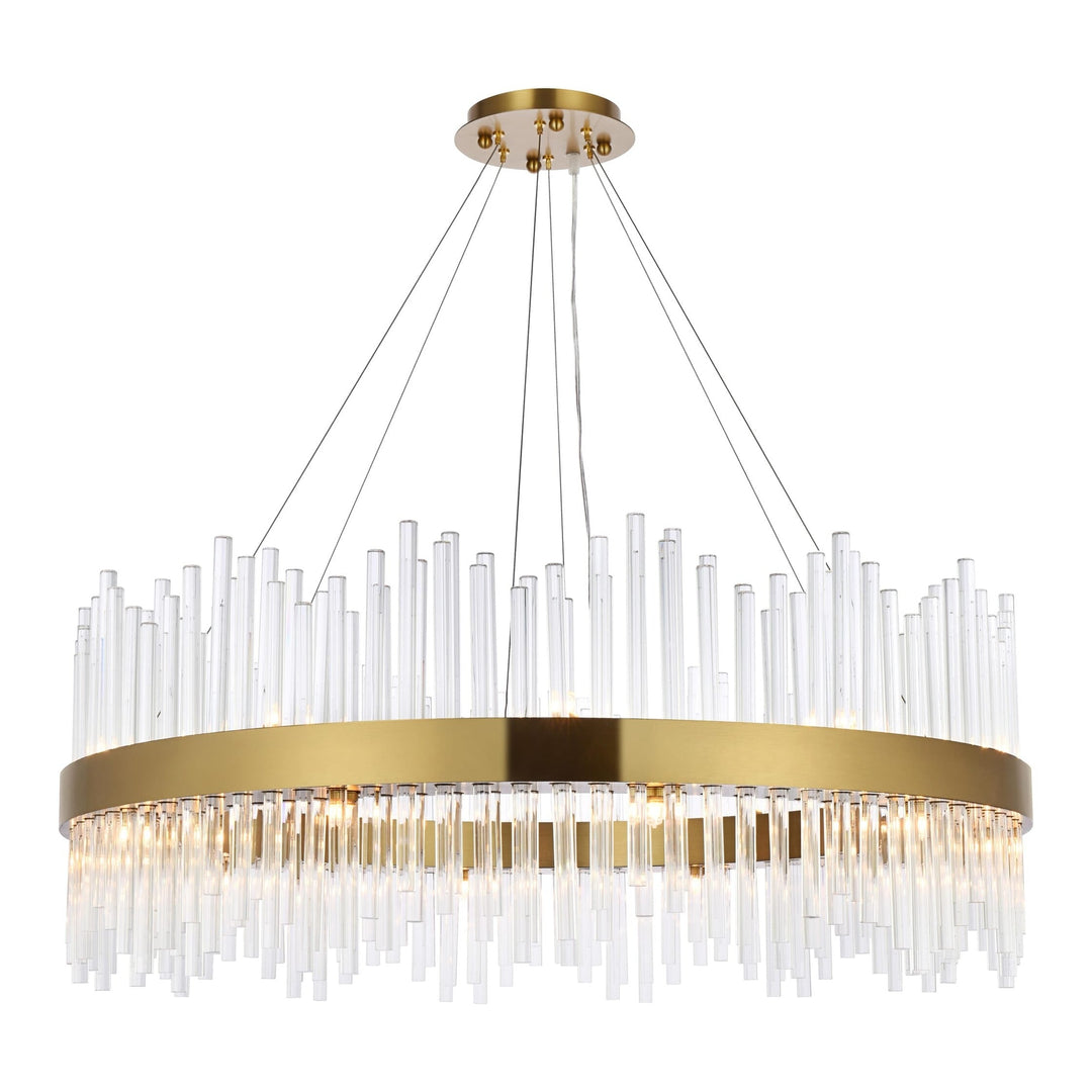 Dallas Crystal Chandelier in Satin Gold by Elegant