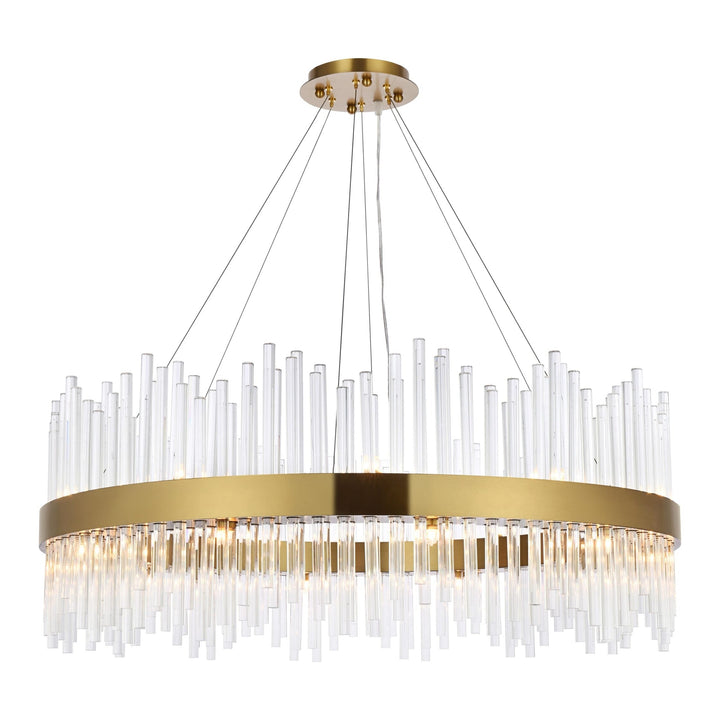 Dallas Crystal Chandelier in Satin Gold by Elegant