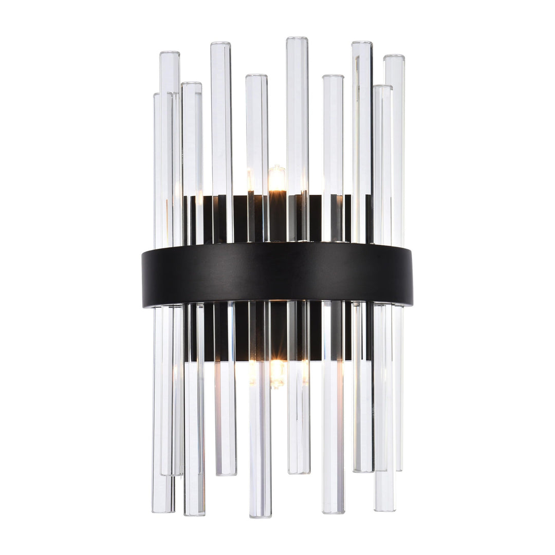 Dallas Crystal Vanity Light in Black by Elegant