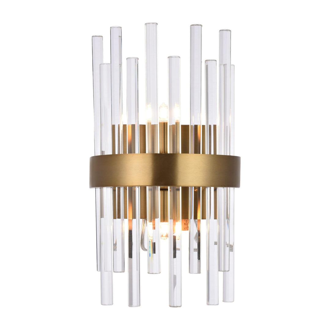 Dallas Crystal Vanity Light in Gold by Elegant