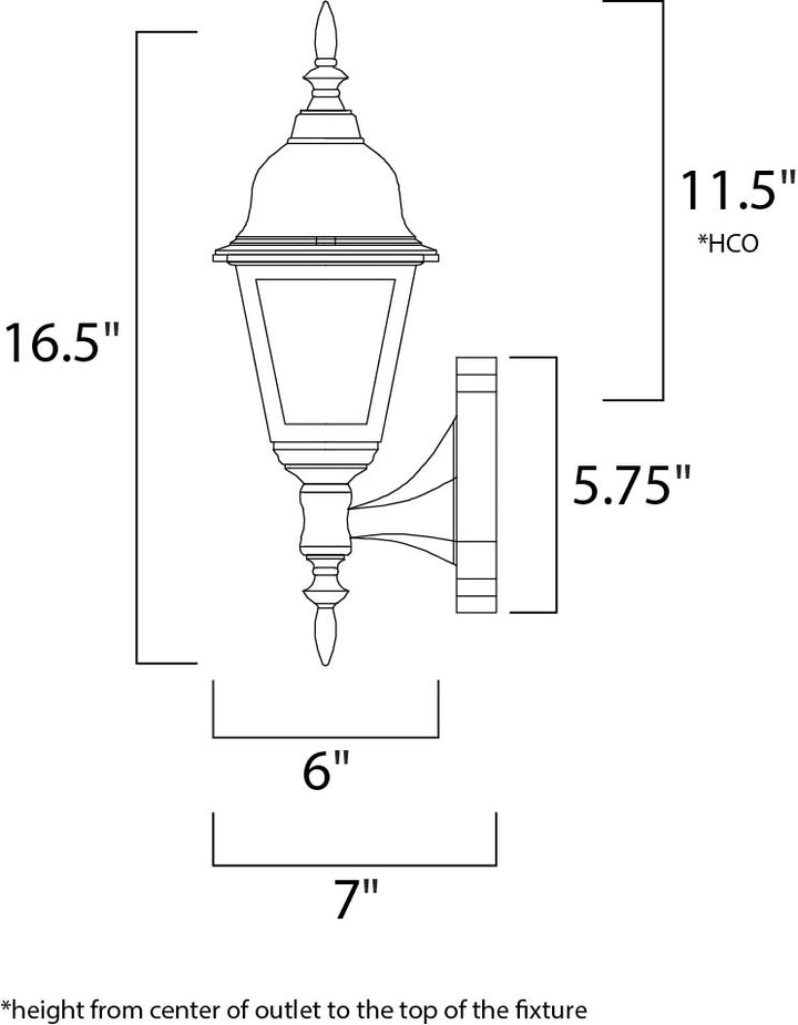 Builder Cast Outdoor Wall Mount dimensions diagram