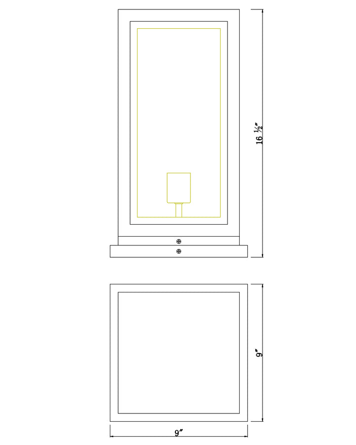 Neoclass 1-Light Deck Lantern Large dimensions diagram