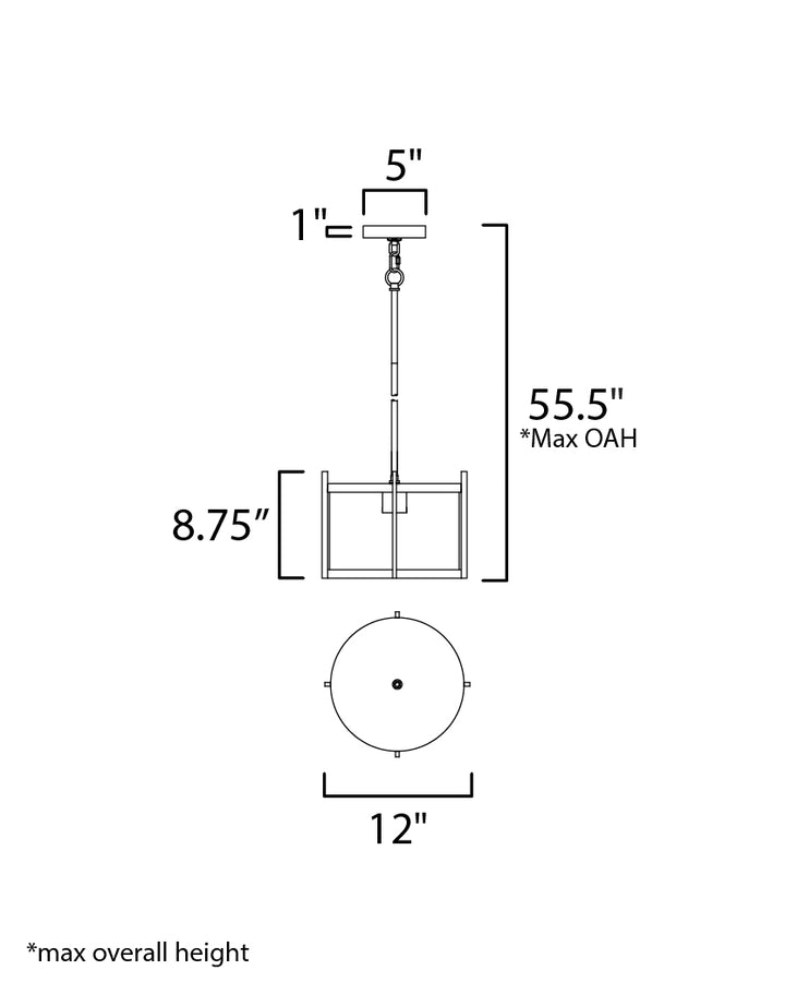 Belfry 1-Light Semi-Flush/Pendant dimensions diagram