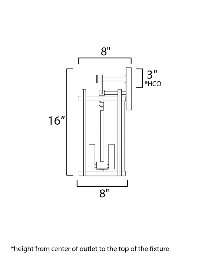 Belfry Wall Sconce dimensions diagram