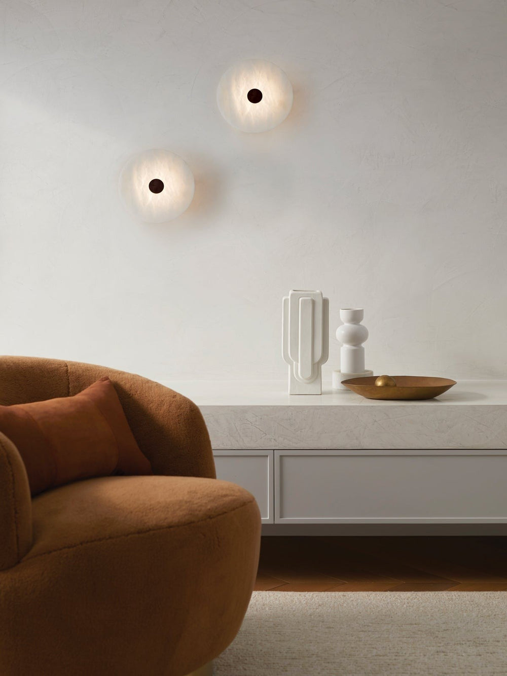 Osten Alabaster Wall Sconce with Colour-Adjustable LED by Beacon Lighting - view 2